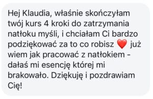 kurs zatrzymaj natłok myśli był esencją której mi brakowało